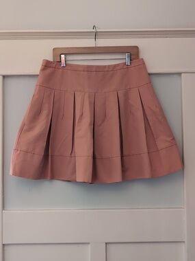 BCBG Maxazria Aria Blush Pleated Skirt L